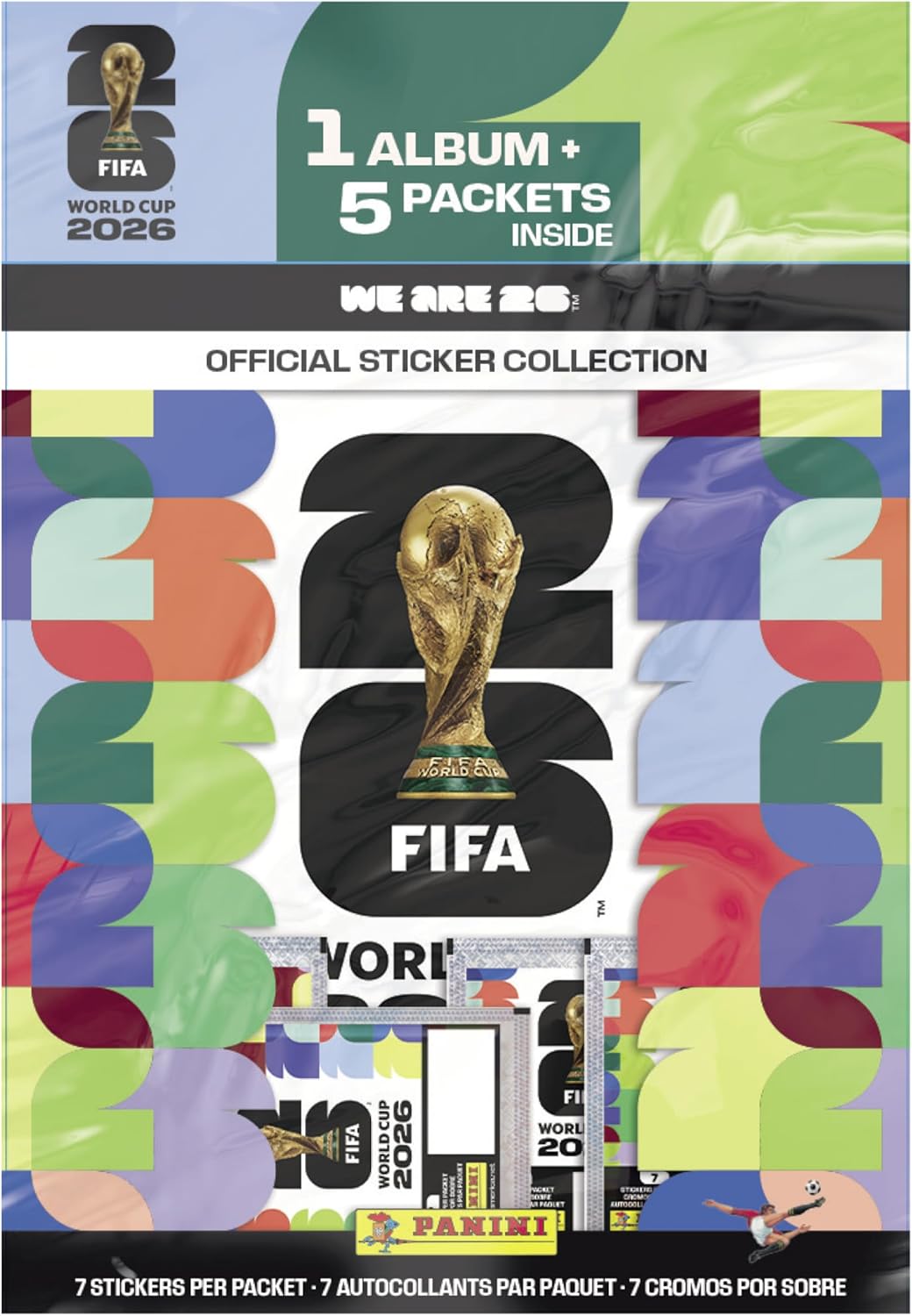 2026 Panini FIFA World Cup Sticker Starter Bundle – Official Album + 5 Sticker Packs – Licensed Tournament Collection