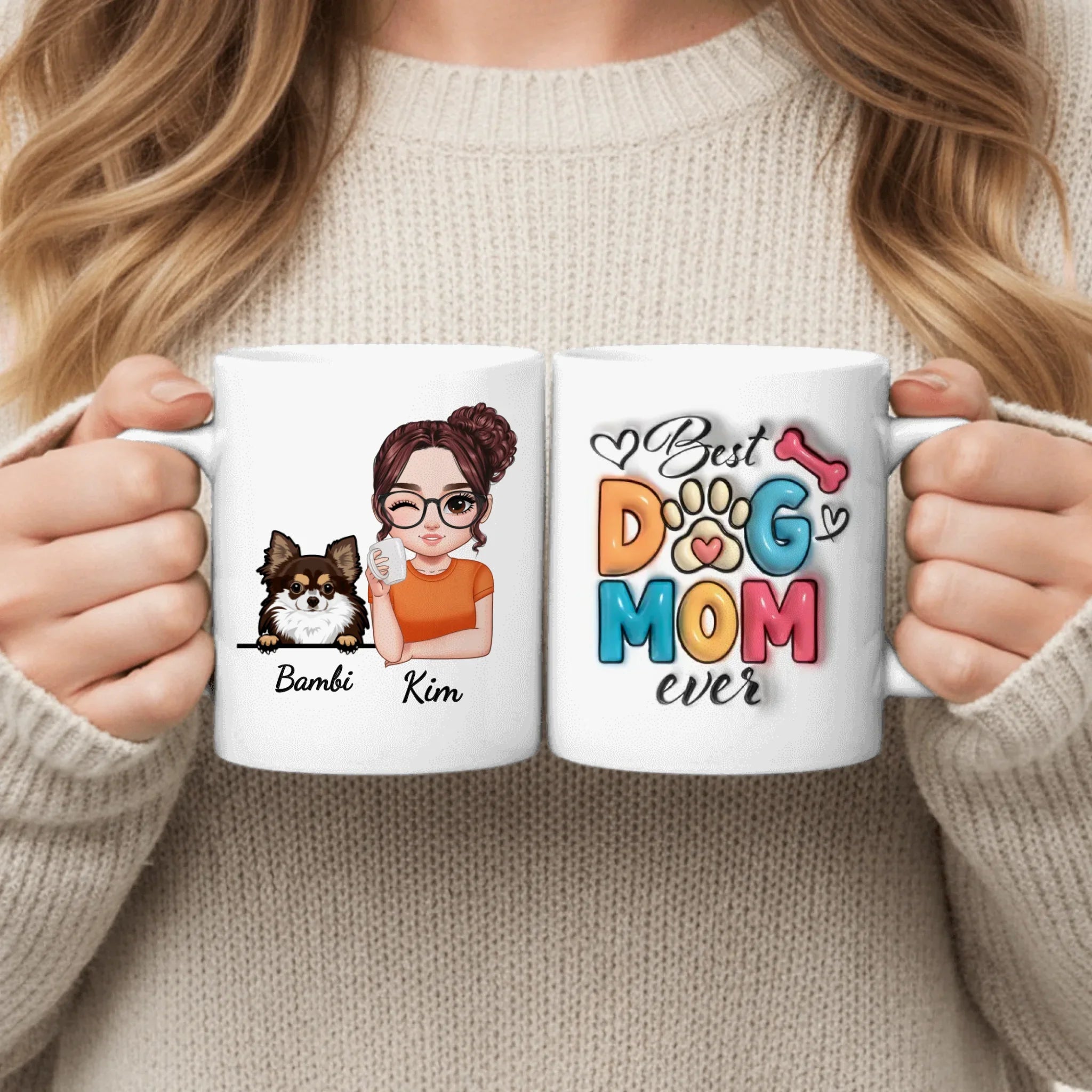 Best pet mom (3D look) - Personalized Mug